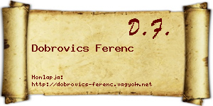 Dobrovics Ferenc névjegykártya