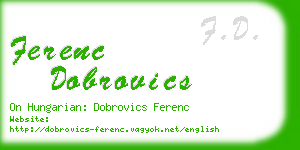 ferenc dobrovics business card